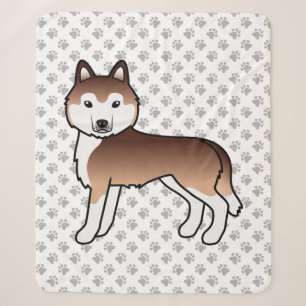 Manta Sherpa Copper Siberian Husky Perro De Dibujos Animados Li