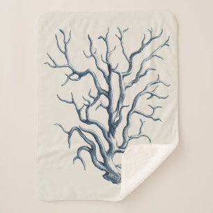 Manta Sherpa Coral del añil