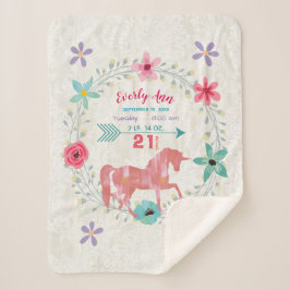 Manta Sherpa Coral unicornio Niña Estrellas de color agua Wreat