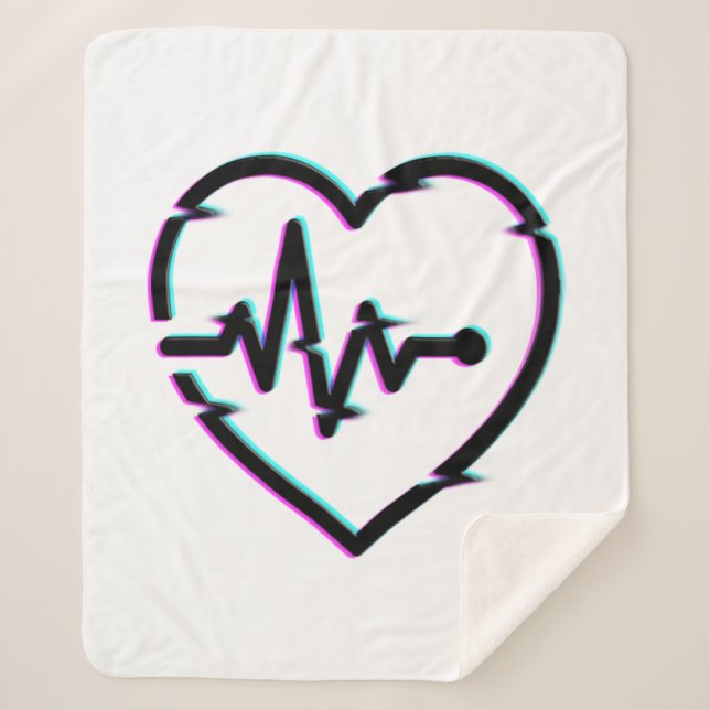 Manta Sherpa Corazón Check Sherpa Blanket (Anverso)
