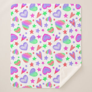 Manta Sherpa Corazón de Amor Colorido Romántico Patrón Giratori