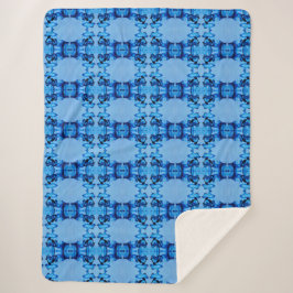 Manta Sherpa Corazón de tinte azul