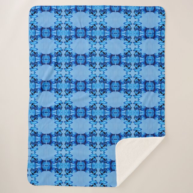 Manta Sherpa Corazón de tinte azul (Anverso)