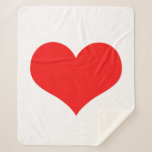 Manta Sherpa Corazón Rojo Corto Baby Shower Regalos Personaliza<br><div class="desc">Impreso con un gran patrón cardíaco rojo en un fondo sólido de color blanco.</div>