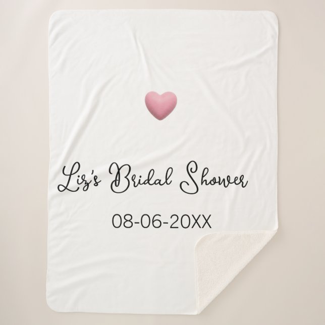 Manta Sherpa Corazón rosa pastel retro despedida de soltera fec (Anverso)