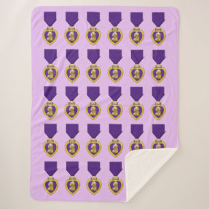 Manta Sherpa Corazón violeta
