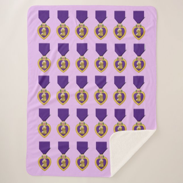 Manta Sherpa Corazón violeta (Anverso)