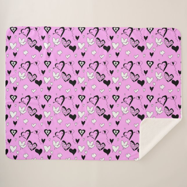 Manta Sherpa Corazones (Anverso (horizontal))