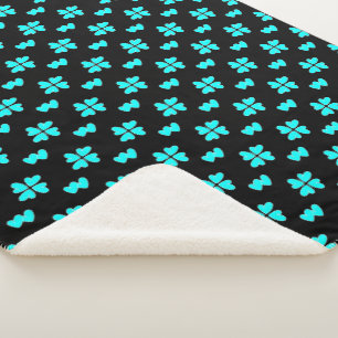 Manta Sherpa Corazones azules de Mazipoodles