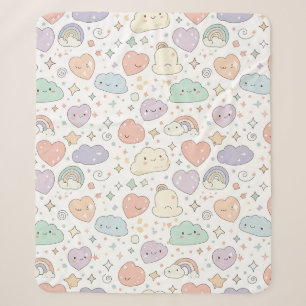 Manta Sherpa Corazones de Pastel y Nubes Acuarela Sueño (6)
