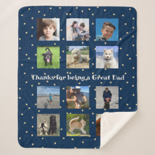 Manta Sherpa Corazones Foto Montage Gift Blanket Grandes Padres