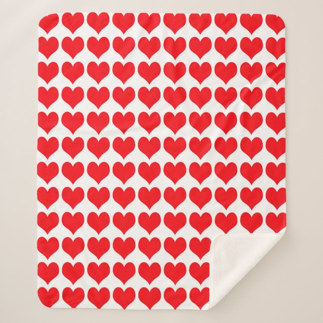 Manta Sherpa Corazones rojos (Anverso)