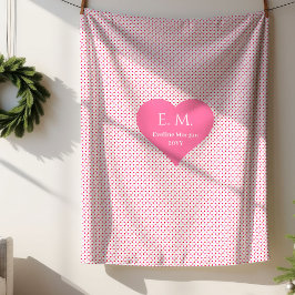 Manta Sherpa Corazones Rojos Clásicos Regalo Personalizado de S