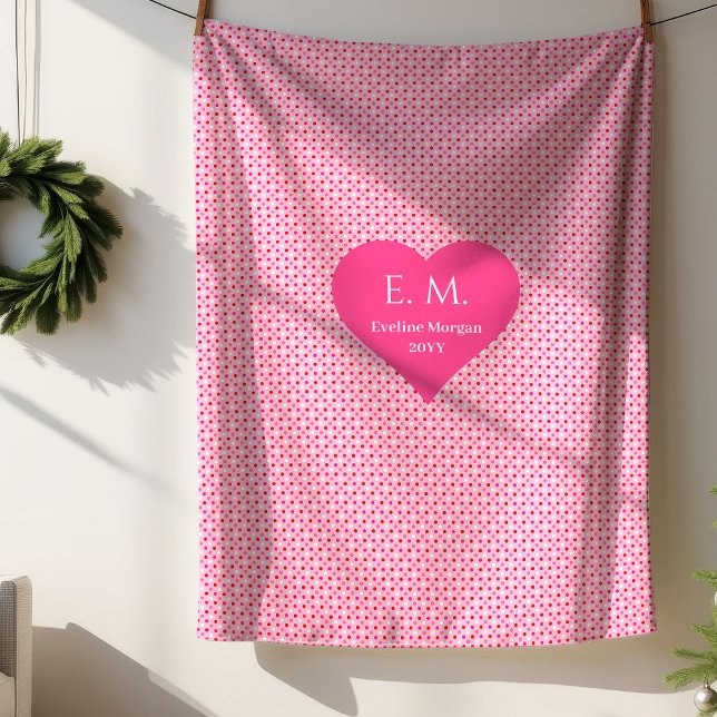 Manta Sherpa Corazones Rosados Elegantes Regalo Personalizado d (Elegant Pink Hearts Personalized Valentine Gift Sherpa Blanket)