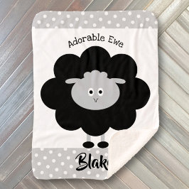 Manta Sherpa Cordero Blanco Negro, Moda De Ewe Neutral Adorable
