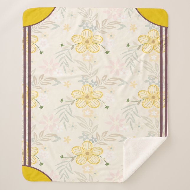 Manta Sherpa Cornerstone Blossom Olivo (Anverso)