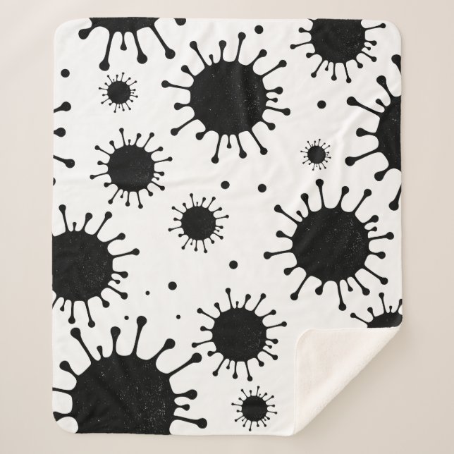 Manta Sherpa coronavirus negro (Anverso)