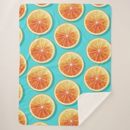 Manta Sherpa Cortes de naranja en azul