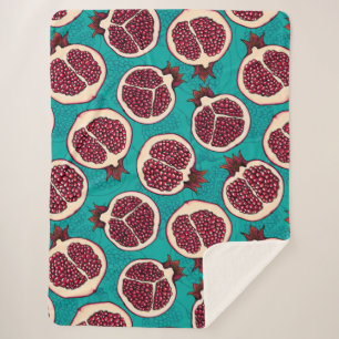 Manta Sherpa Cortes granadas de turquesa