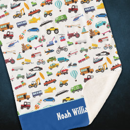 Manta Sherpa Cosas De Niño Pequeño Que Mueven Carros De Vehícul