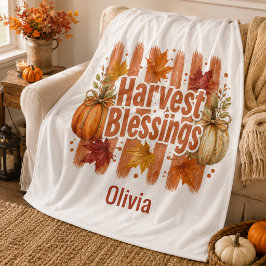 Manta Sherpa Cosecha Bendiciones Otoño Personalizado 