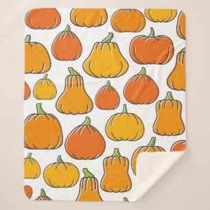Manta Sherpa Cosecha de calabaza sin costuras. Orano maduro