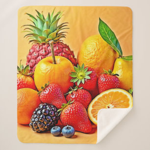Manta Sherpa Cosecha Fresca: Diseño de Cosecha de Frutas Vibran