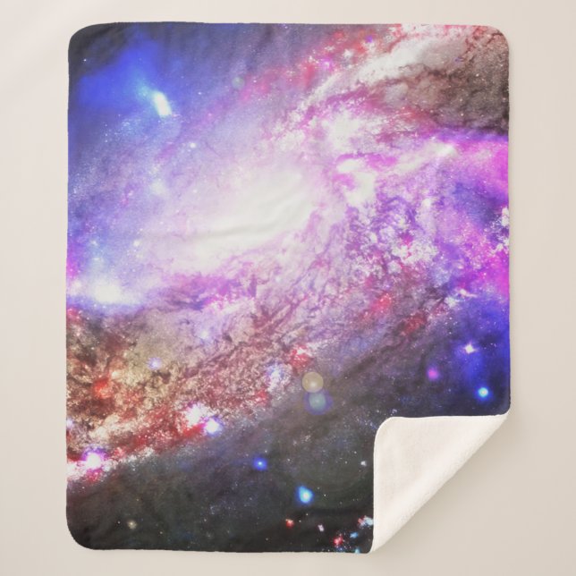 Manta Sherpa Cosmos coloridos (Anverso)