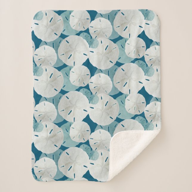 Manta Sherpa Costa del Patrón de la Arena Azul (Anverso)