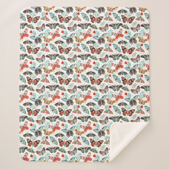 Manta Sherpa Cosy Butterfly Sherpa Blanket (Anverso)