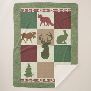 Manta Sherpa Country Lodge Animal Blanket