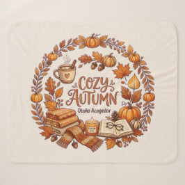 Manta Sherpa Cozy Autumn Wreath / Otoño Acogedor