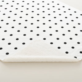 Manta Sherpa Cozy Black Polka Dot Pattern