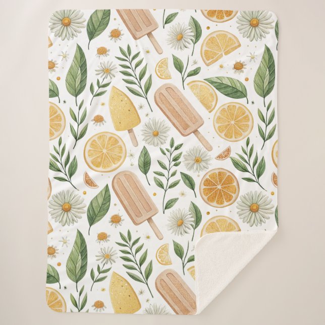 Manta Sherpa Cozy Citrus Popsicle Sherpa Blanket – Large (Anverso)