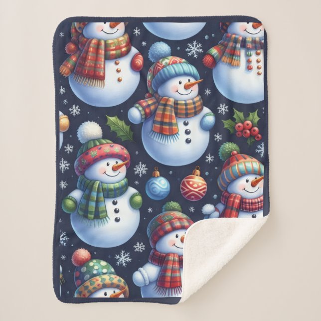 Manta Sherpa Cozy Festive Snowman (Anverso)