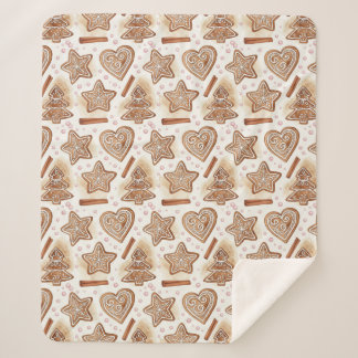 Manta Sherpa Cozy Gingerbread Cookie Seamless Pattern
