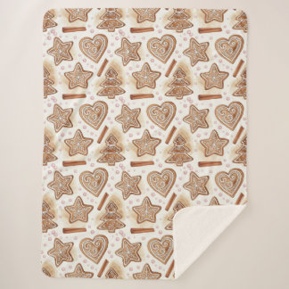 Manta Sherpa Cozy Gingerbread Cookie Seamless Pattern