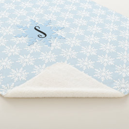Manta Sherpa Cozy Monograma Snowflake Sherpa Blanket