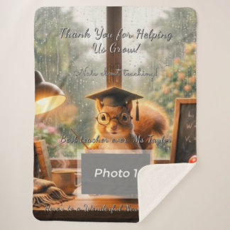 Manta Sherpa Cozy Rainy Day Squirrel Teacher Appreciation