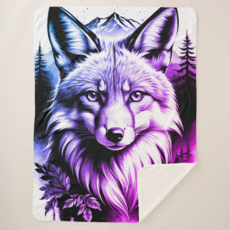 Manta Sherpa Cozy Sherpa Blanket con Vibrante Fox Design - Suav