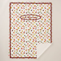 Cozy Sherpa Blanket de otoño con hojas de otoño