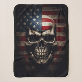 Manta Sherpa Cráneo de Bandera Americana