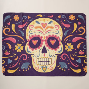 Manta Sherpa Cráneo decorativo
