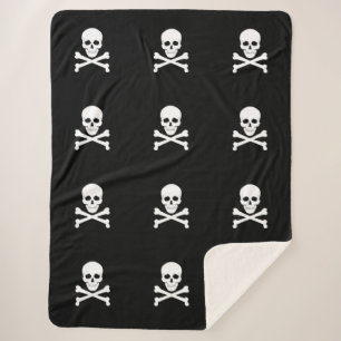 Manta Sherpa Cráneo y bandera pirata Rogelio alegre de bandera