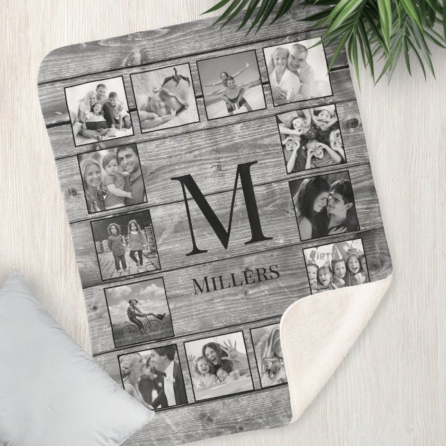 Manta Sherpa Crea tu Collage de fotos Personalizado Rustic Farm (Subido por el creador)