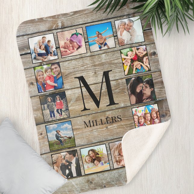 Manta Sherpa Crea tu Collage de fotos Personalizado Rustic Farm (Subido por el creador)