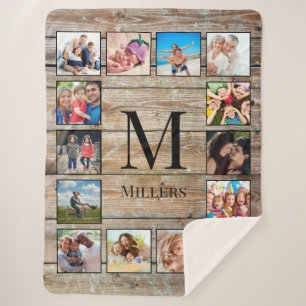 Manta Sherpa Crea tu Collage de fotos Personalizado Rustic Farm