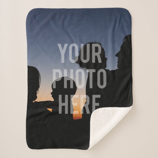 Manta Sherpa Crea tu propia foto de familia Personalizado Keeps (Anverso)