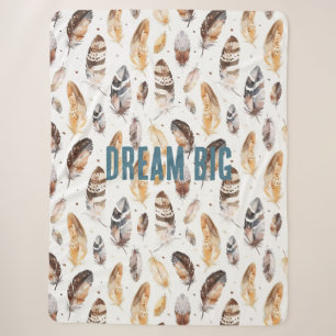 Manta Sherpa Cream Brown Native Tribal Fethers