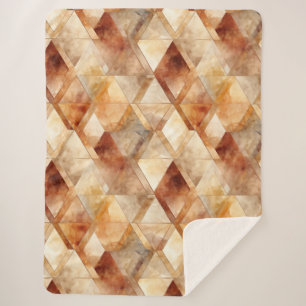 Manta Sherpa Cream Burgundy Red Gold Triangels Navidades